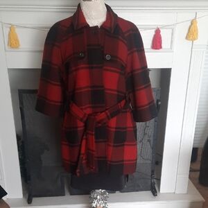 GAP Womans Black and Red Plaid Jacket